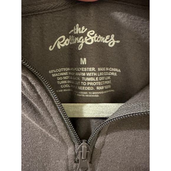 The Rolling Stones Official Merch Quarter Zip Sweatshirt Gray, size M - Picture 3 of 6